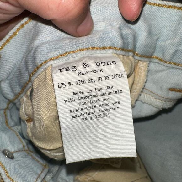 Rag & Bone Shred Denim Mini Skirt Shredded Norte Light Wash Distressed High Rise - Picture 6 of 9